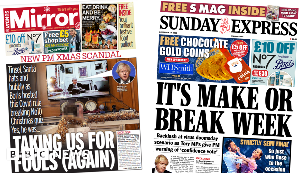 Newspaper Headlines Make Or Break Week For Pm As Quiz Photo Surfaces Bbc News