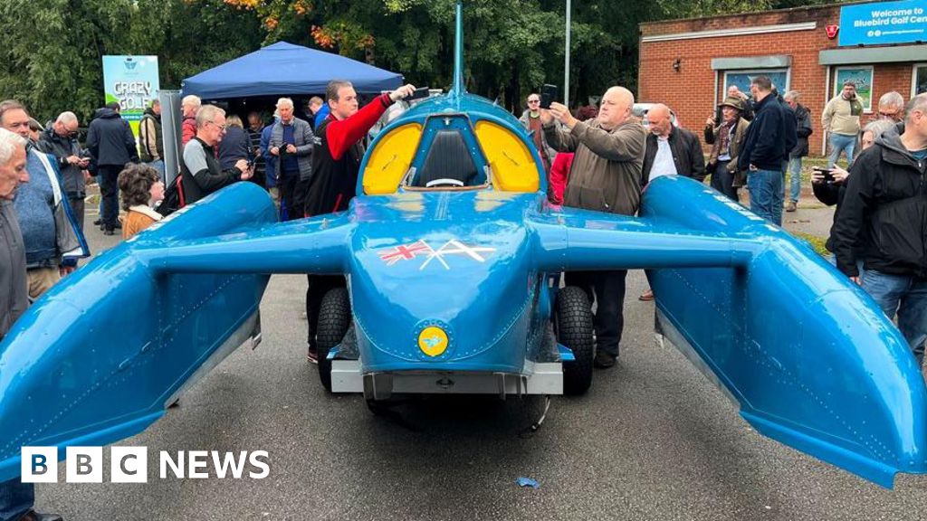 Campbell's Bluebird on display where it was built in Samlesbury