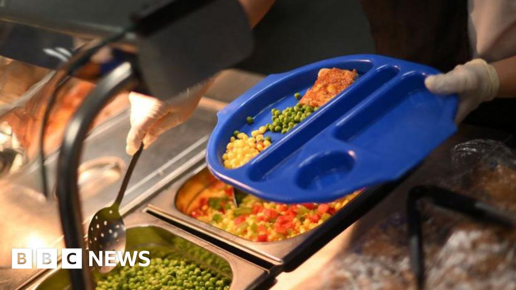 Food being served in a school canteen