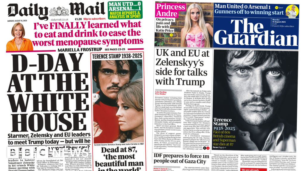 The Papers: 'D-Day at White House' and 'Superman star' dies aged 85