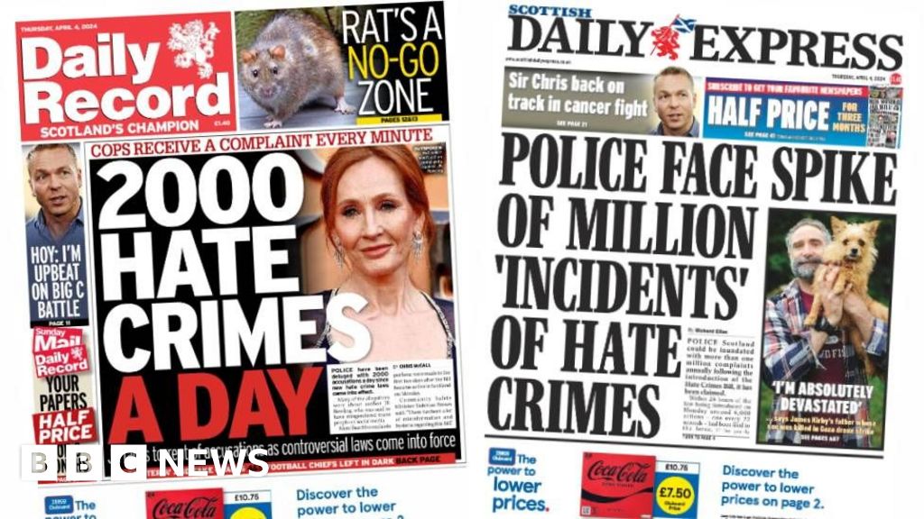 Scotland's papers: Thousands of hate crime reports a day and ferry boss ...