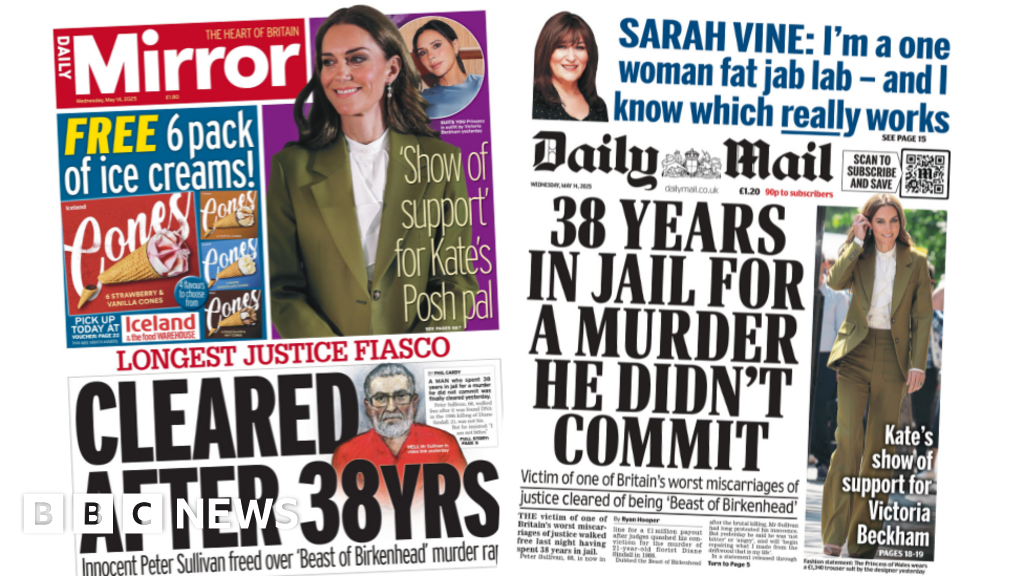 The Papers: 'I'm not bitter' after 38 years in jail, and weight-loss drugs