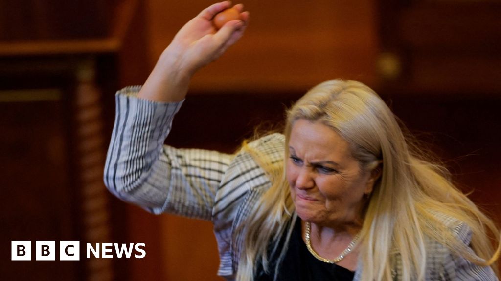 Watch: Moment opposition MP throws eggs at Kosovo's acting PM