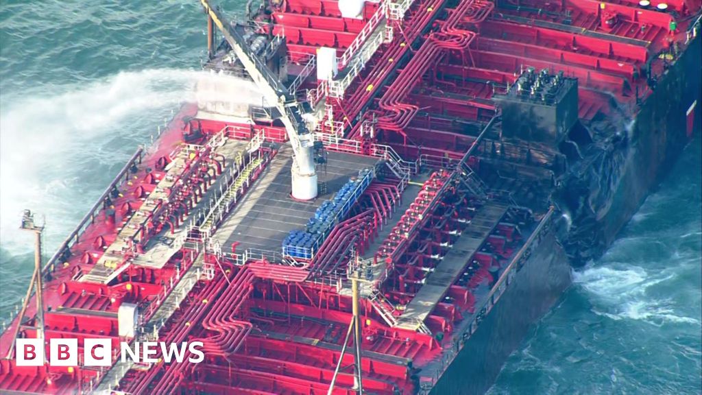 Watch: Aerial video shows extent of damage to North Sea oil tanker