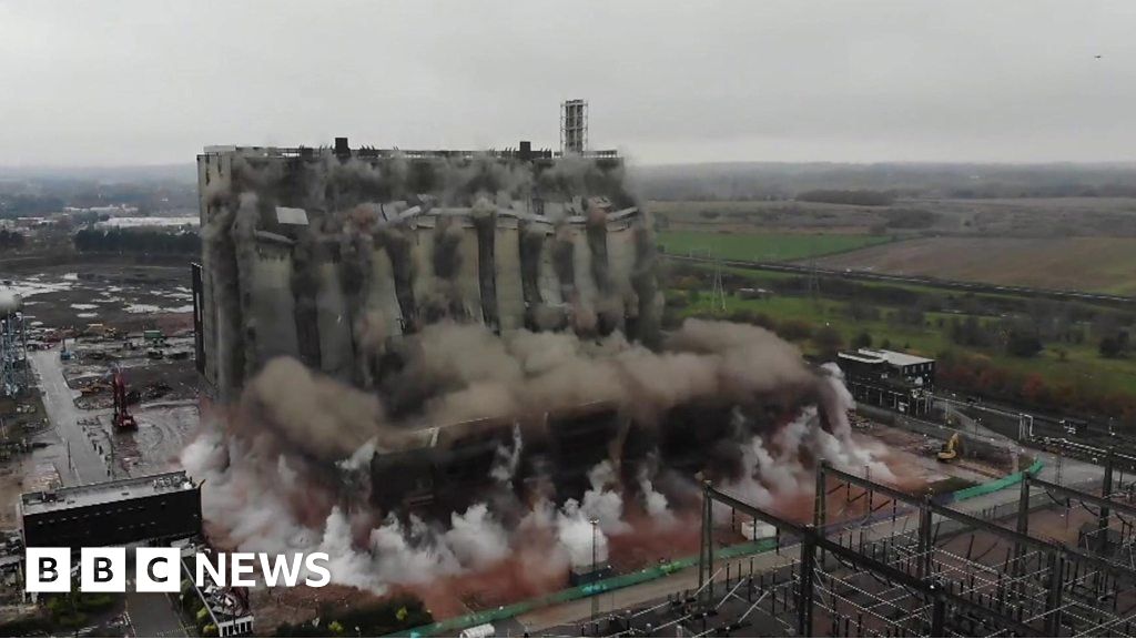 Watch coalfired power stations being demolished BBC News