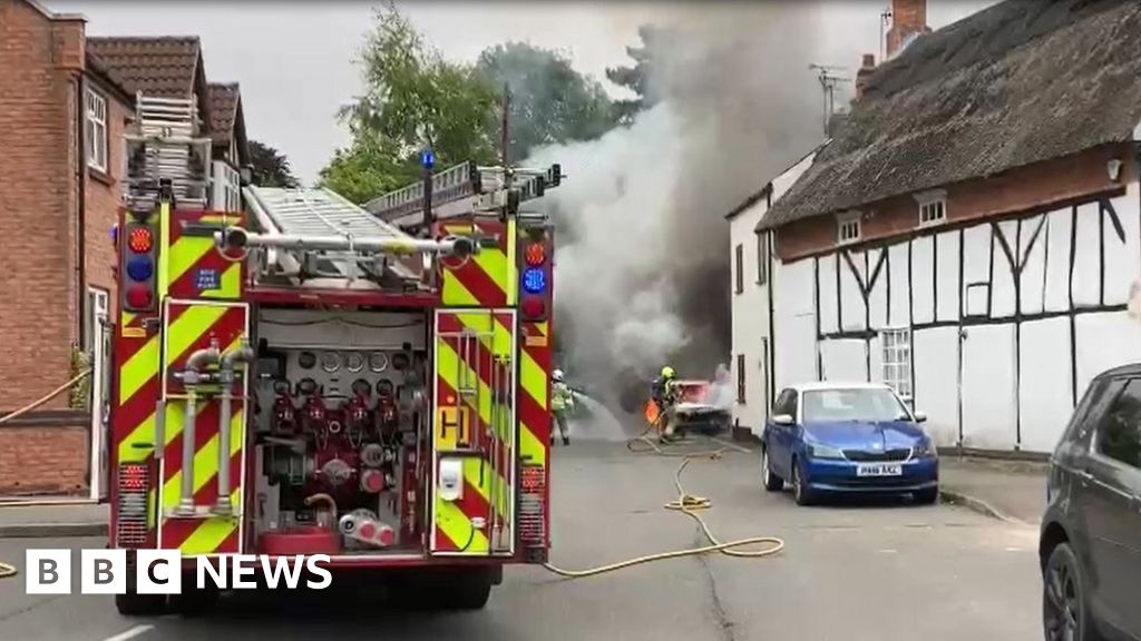Car engulfed in flames in RadcliffeonTrent