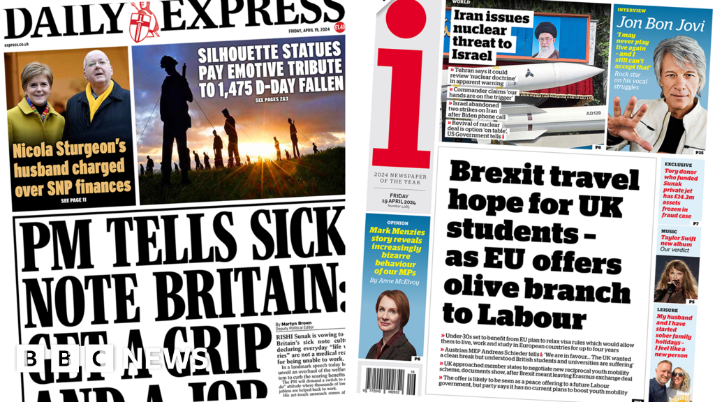 The Papers: EU olive branch and PM targets 'sick note culture'