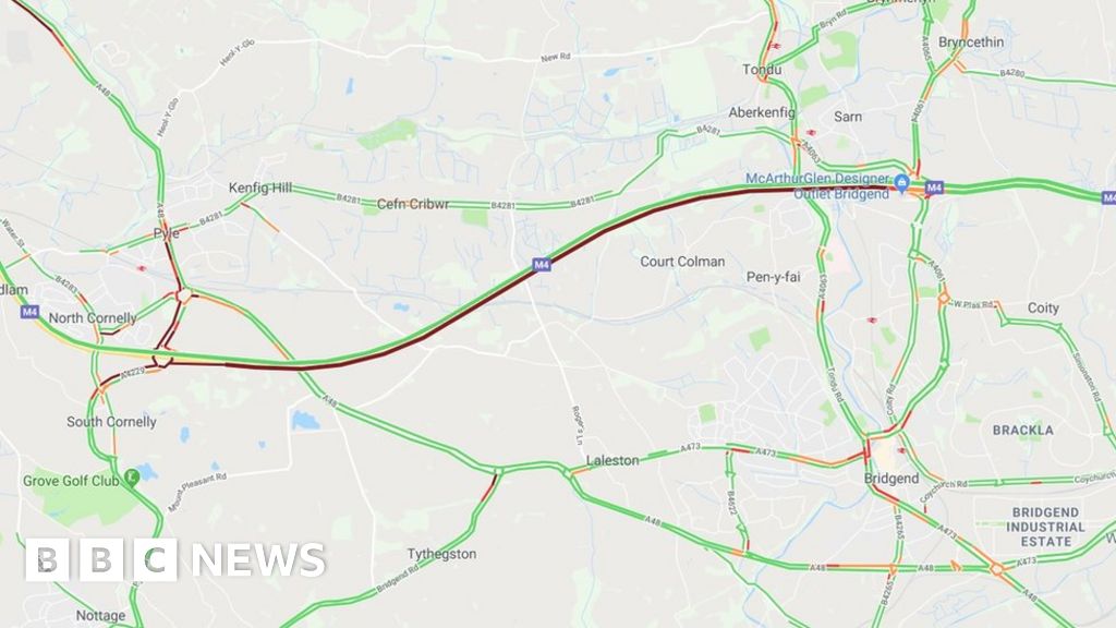 M4 roadworks near Pyle brought rush hour to a standstill BBC News