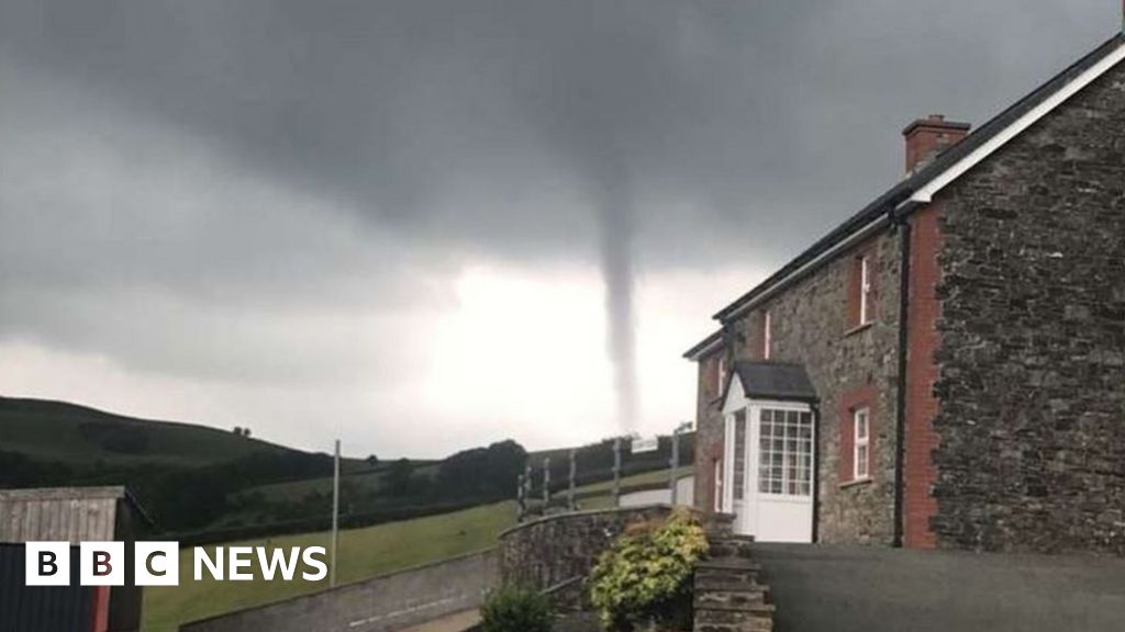 Tornado caught on camera in two counties in Wales