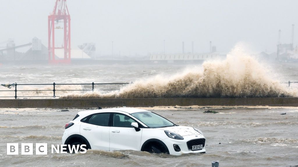 Floods and travel disruption as high tides hit UK