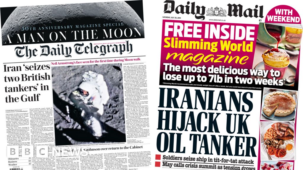 Newspaper headlines UK tanker seizures dominate front