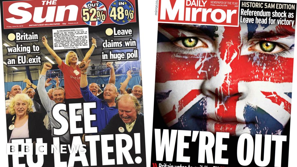 Newspaper Headlines See Eu Later And Cameron Resigns Bbc News