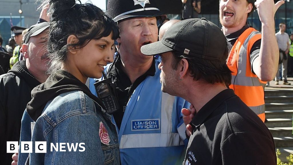 Edl Birmingham Protest Photo Woman Surprised By Viral Reaction Bbc News 