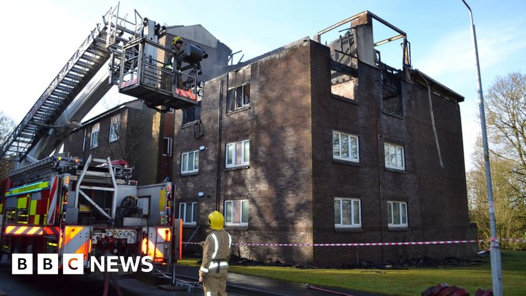 Thorntonhall flats evacuated after major fire BBC News
