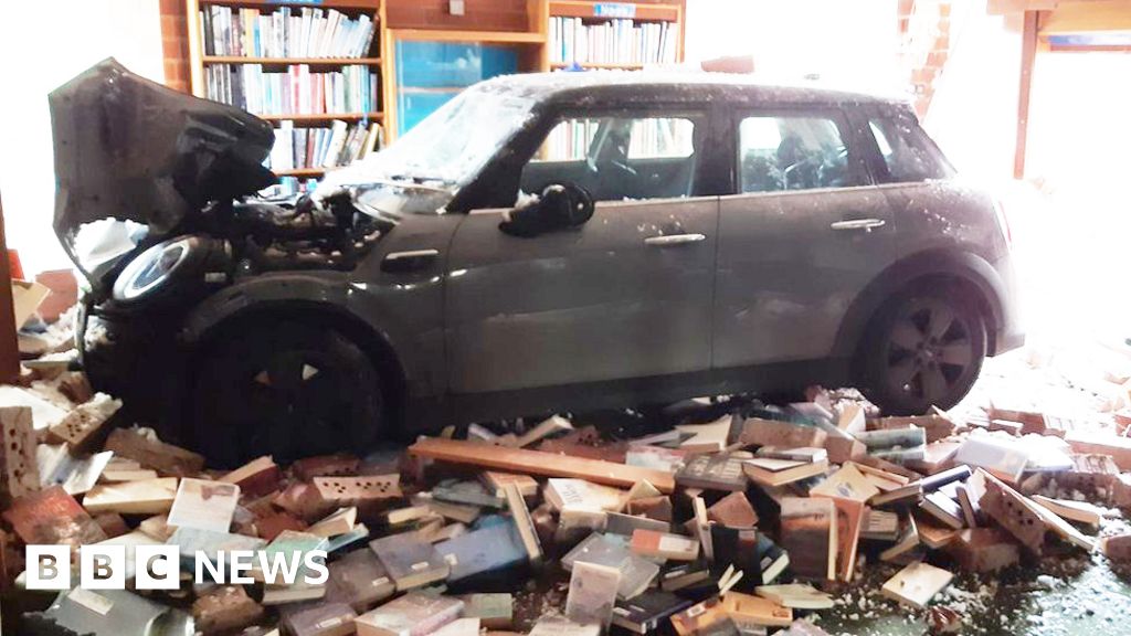 Demolition to take place around car that crashed into library