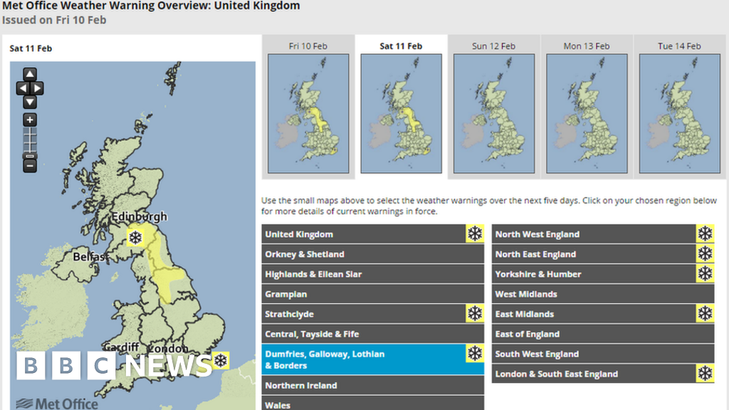 Warning Of Sleet And Snow For Southern And Eastern Scotland - BBC News