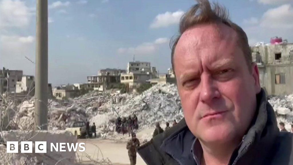 Inside Syria: BBC sees children dig through rubble