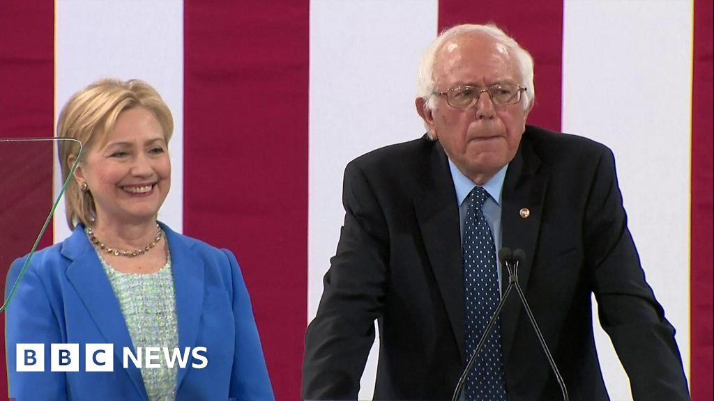 Bernie Sanders Hillary Clinton Must Become Our Next President Bbc News 