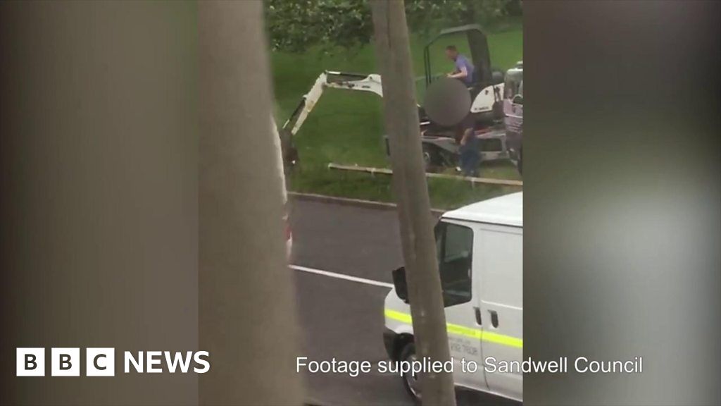 West Bromwich field's fence smashed by digger to allow trucks on site