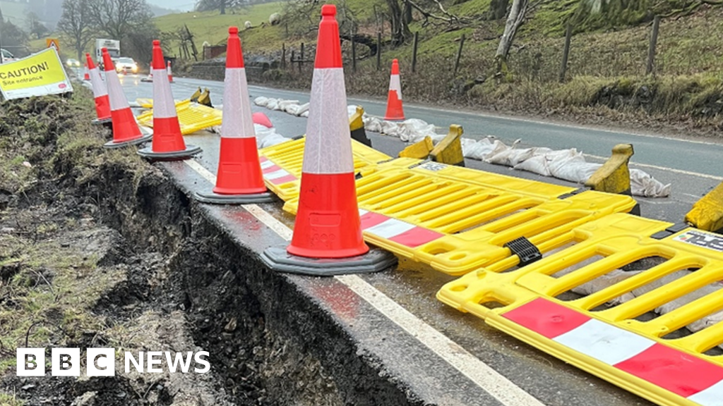 Landslip hit A59 at Kex Gill closed after new crack found BBC News