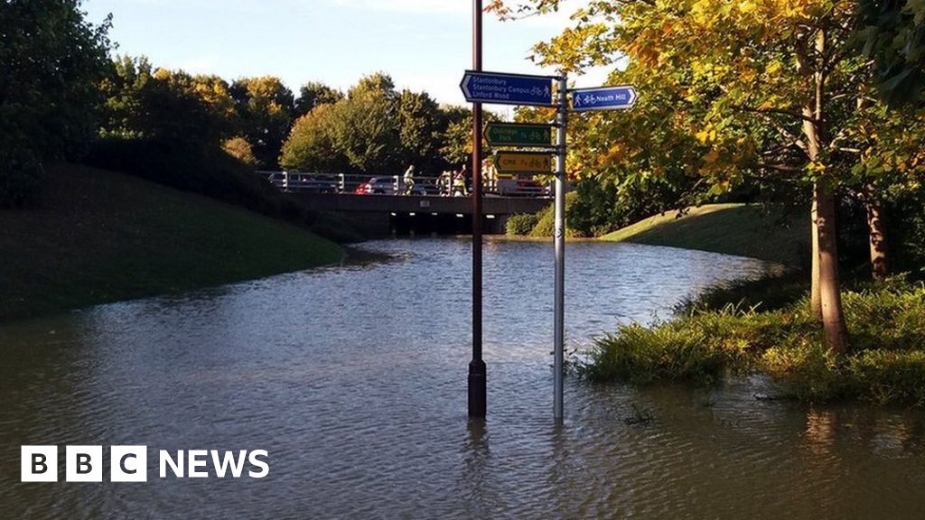 Cleanup starts after burst water main in Milton Keynes BBC News