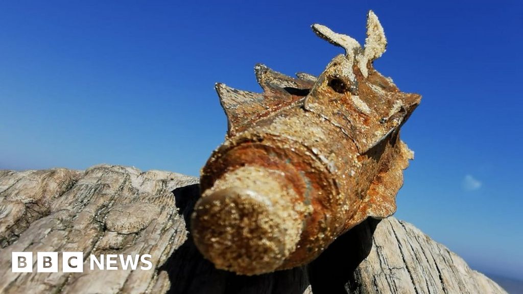 'Mustard gas' mortar removed from Covehithe beach BBC News