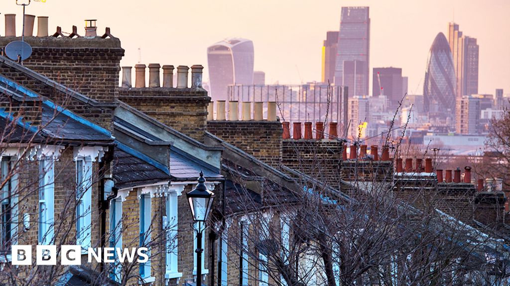 South London houses with city in background