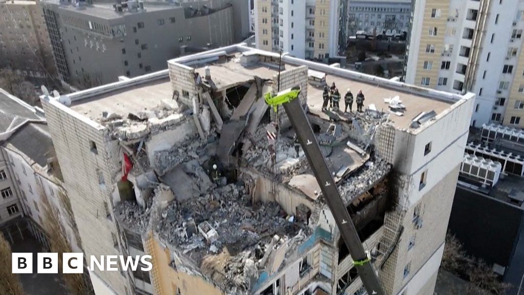 Ukraine war: Destruction of cities shown from above