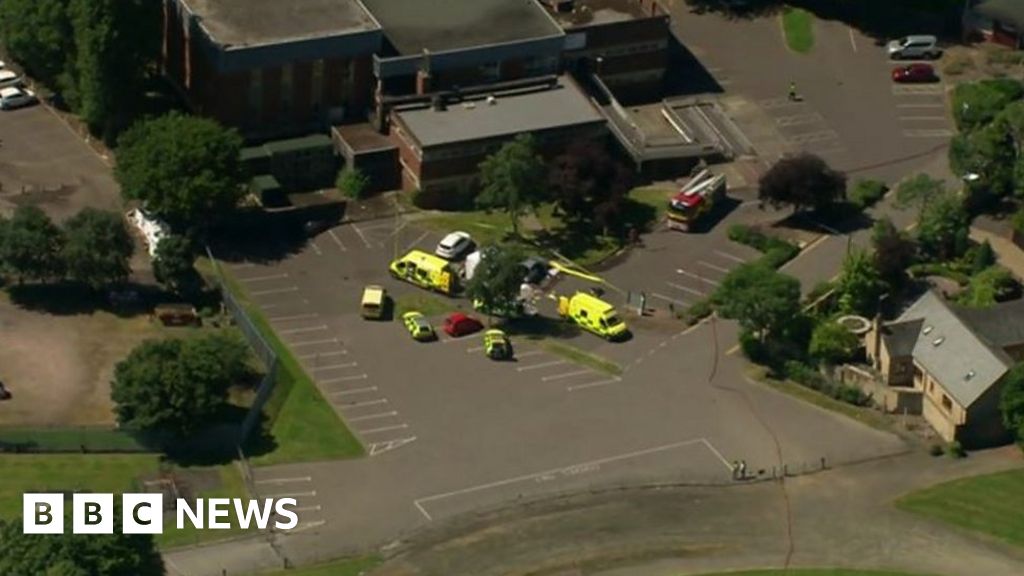 Spalding shooting: Aerial footage of scene - BBC News