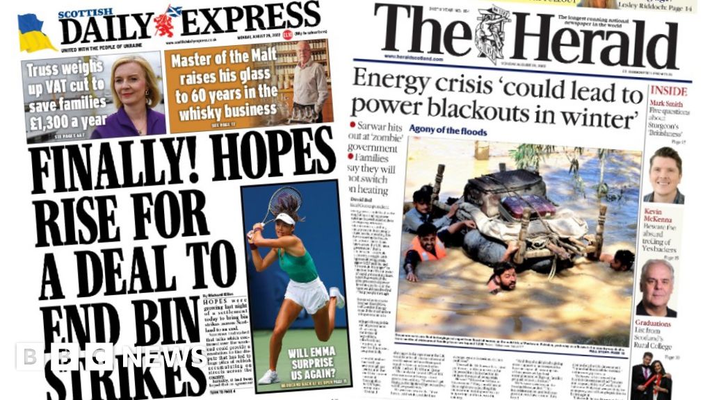 Scottish newspapers: Hope for an end to bin strikes and ‘winter blackouts’