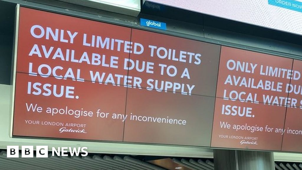Gatwick Airport: Burst pipe limits water supply during heatwave