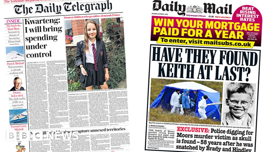 Newspaper headlines: Kwarteng spending vow and Moors Murders search