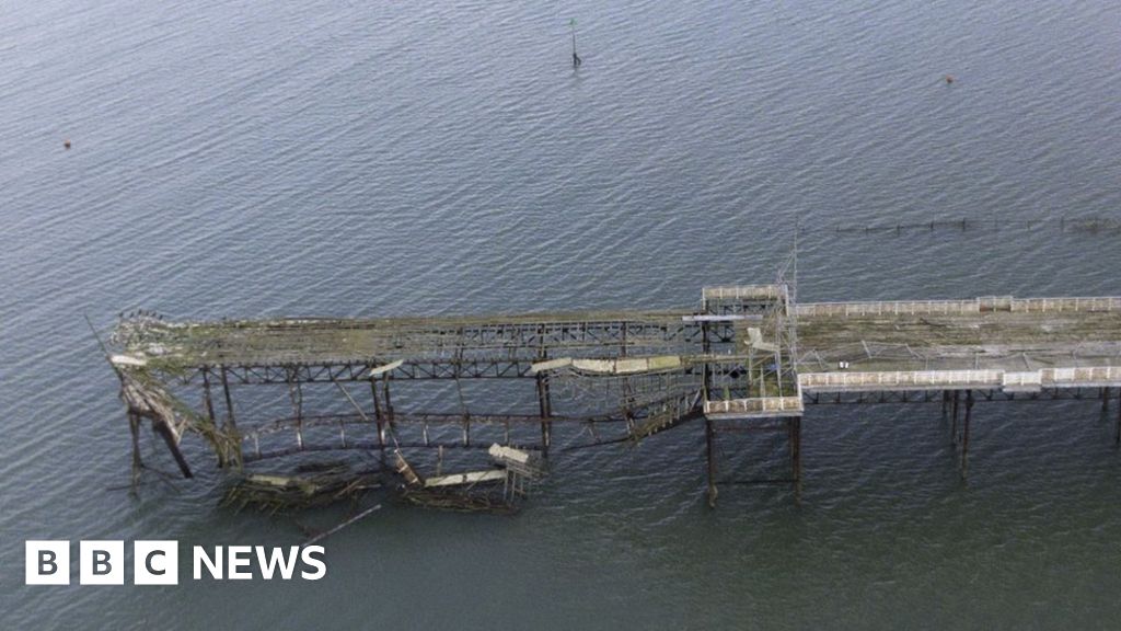 Colwyn Bay Pier Partially Collapses Into The Sea Bbc News