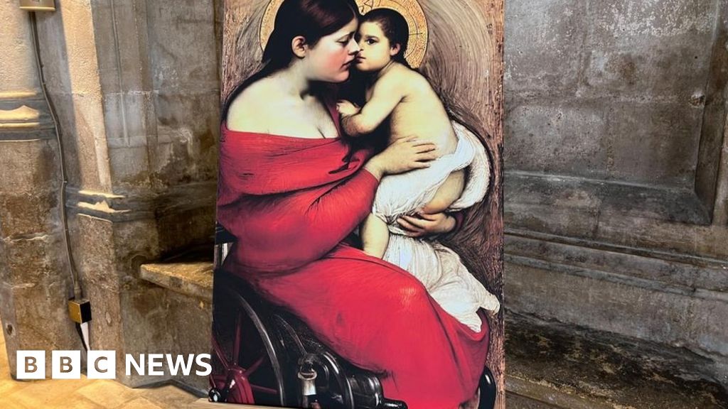 Disabled Virgin Mary in Peterborough Cathedral art exhibition