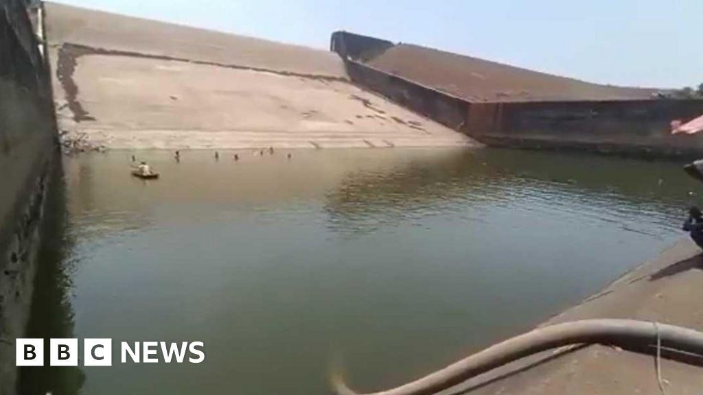 It took three days to pump millions of litres of water out of the dam, after Rajesh Vishwas dropped the device while taking a selfie. Mr Vishwas claim