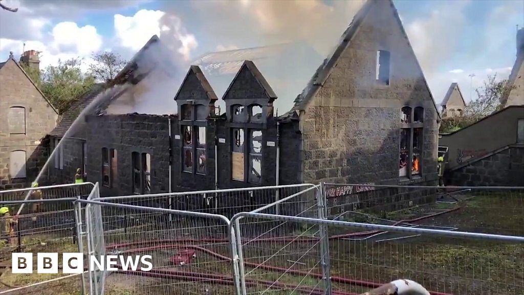 Fire Rips Through Former School In Aberdeen Bbc News