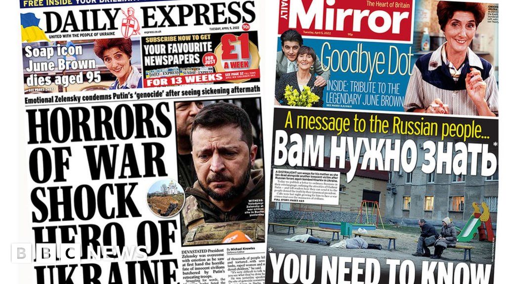 Newspaper headlines: ‘Haunted’ Zelensky condemns Putin’s ‘genocide’ as West calls for more sanctions