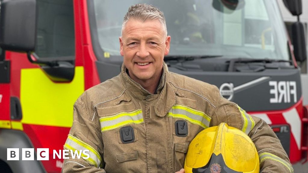 Tyne and Wear firefighter ends service with cat rescue - BBC News