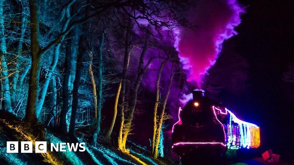 Christmas train lights up Devon countryside BBC News