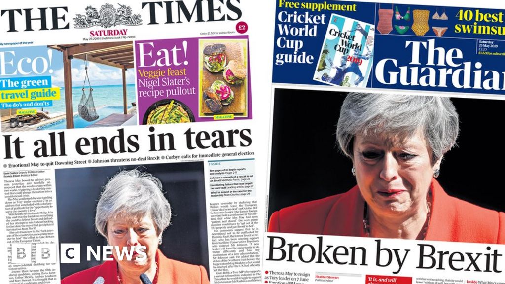 Newspaper headlines 'It all ends in tears' for PM May
