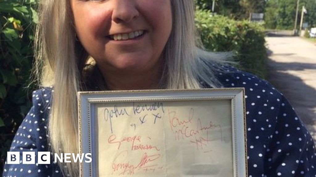 Beatles signatures left in cupboard for decades