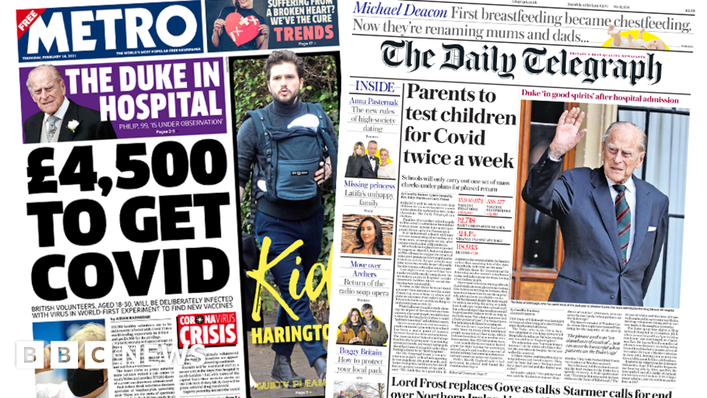 Newspaper Headlines £4500 To Get Covid And Parents Test Children