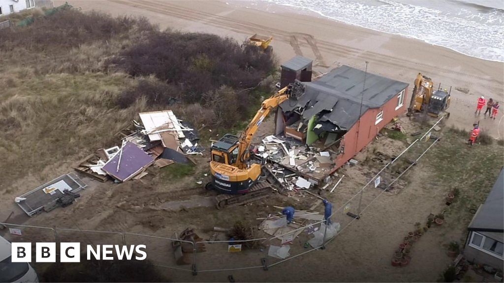 Hemsby Cliff-top Homes Demolition Captured In Drone Footage