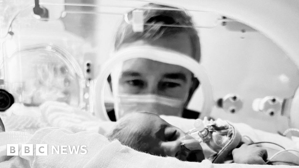Simon Thomas thanks the NHS after premature baby birth