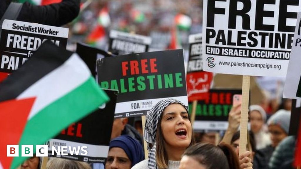 Pro-Palestinian protests take place in London, Birmingham, Cardiff, Belfast and Salford - BBC News