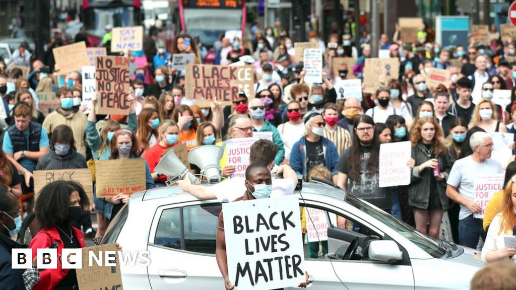 George Floyd: Crowd Gathers At Belfast City Hall For Protest