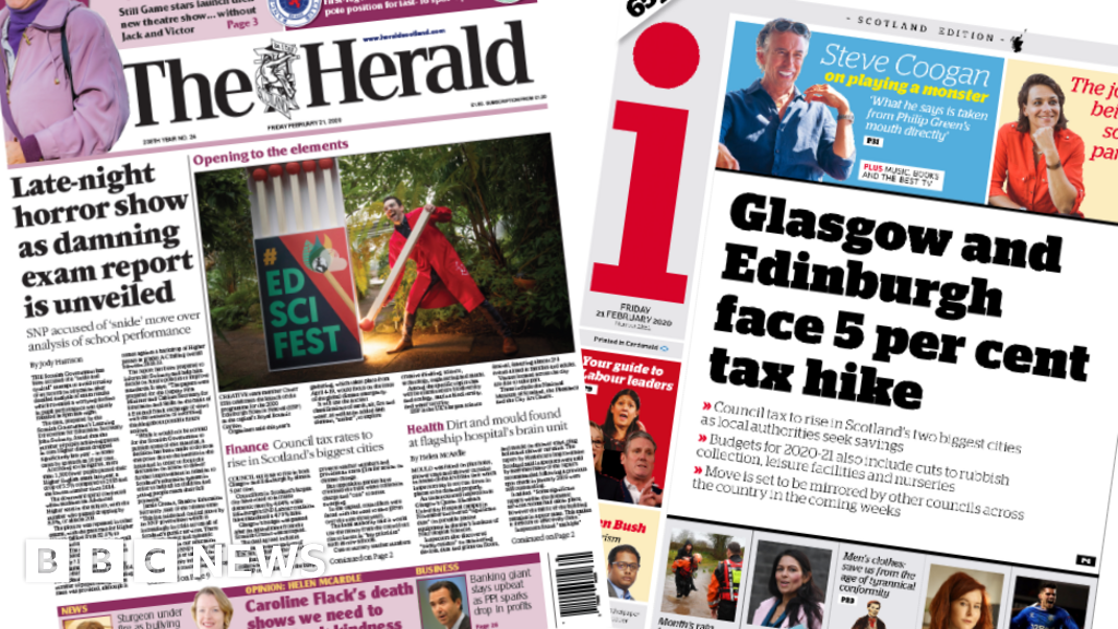 Scotland's Papers: Exam Passes 'horror Show' And Council Tax Rises ...