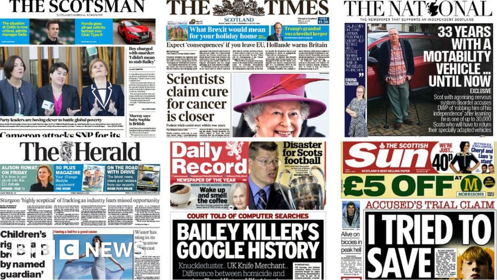 Scotland's papers: Cancer 'cure' claim and 'coffeegate' - BBC News