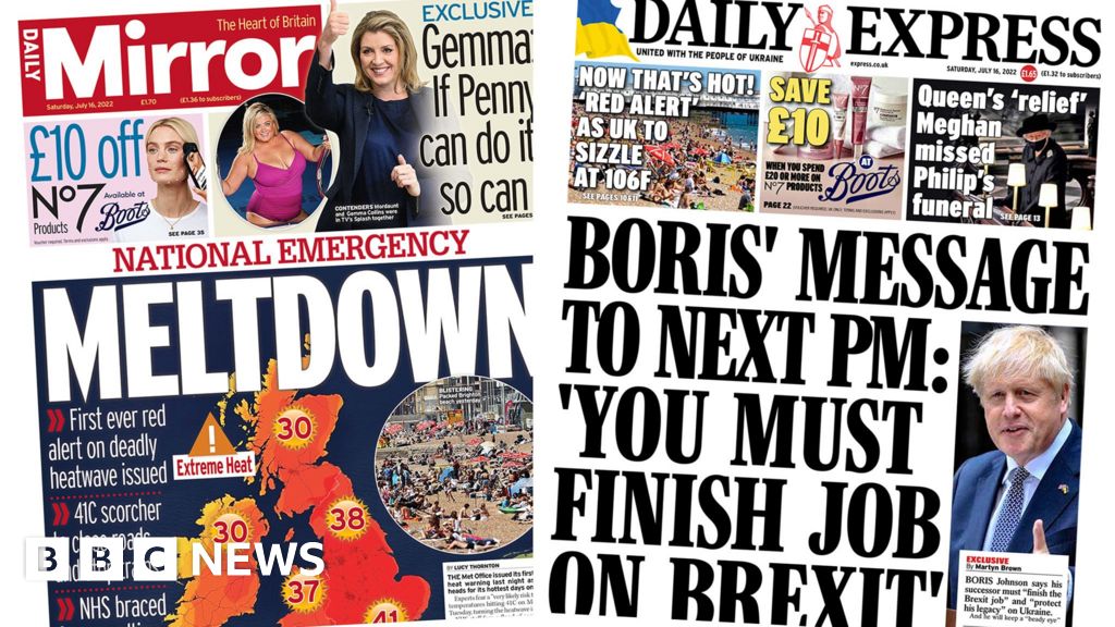 Newspaper Headlines Meltdown Amid Heat Warning And Liz S Tax Boost Bbc News