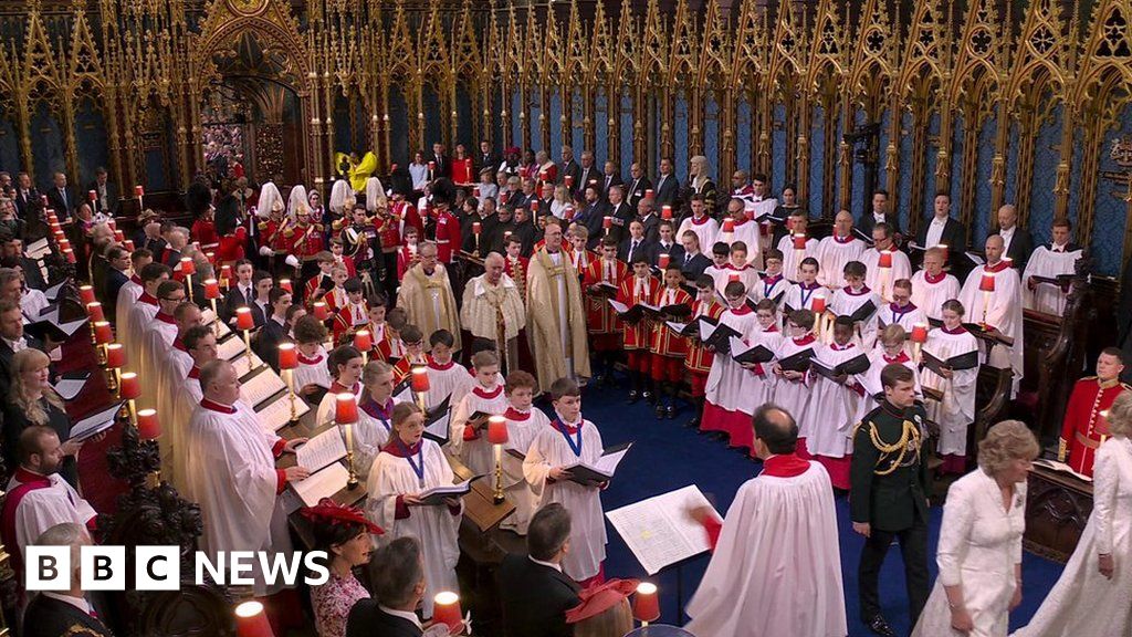 King Charles arrives at Westminster Abbey